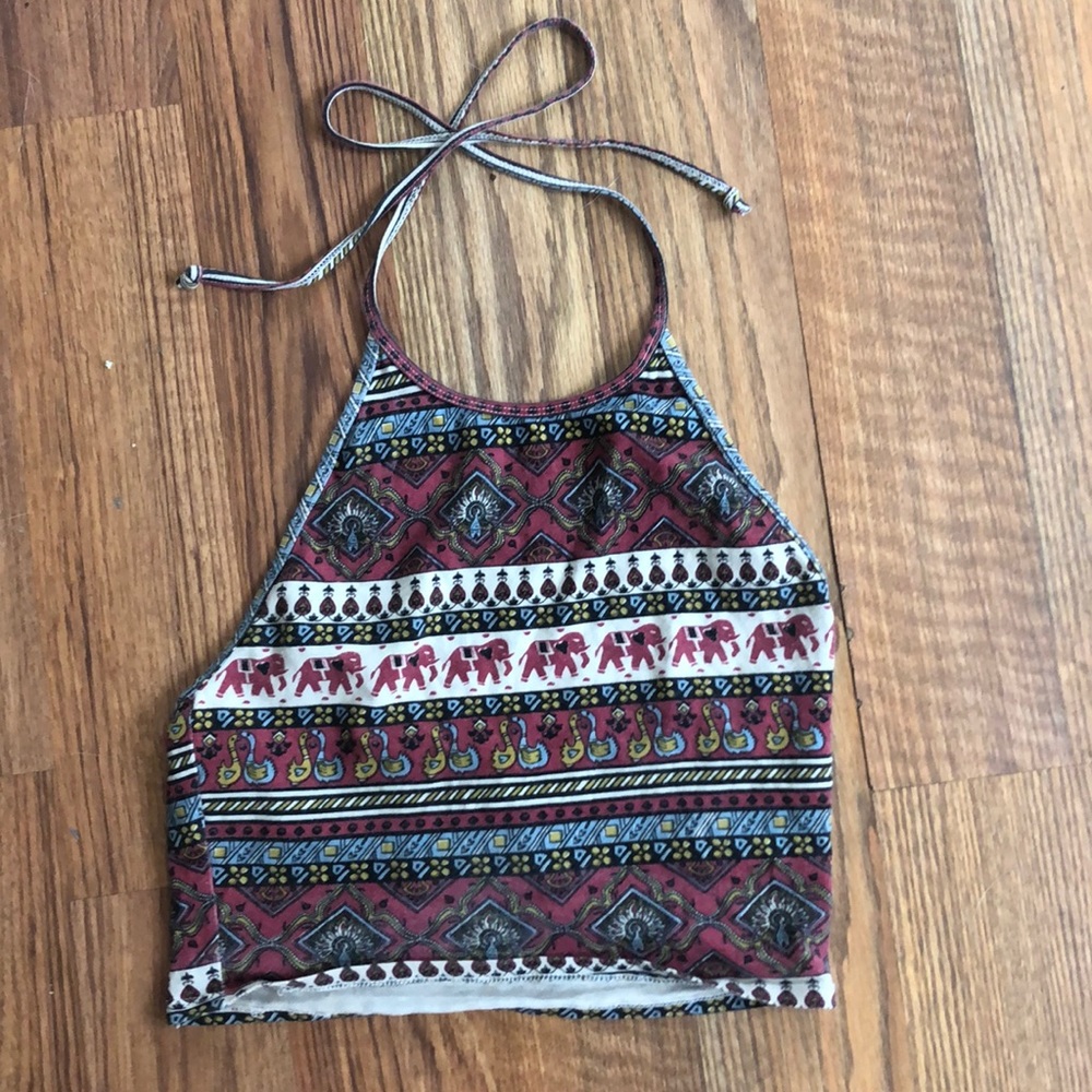 Cropped pattern halter